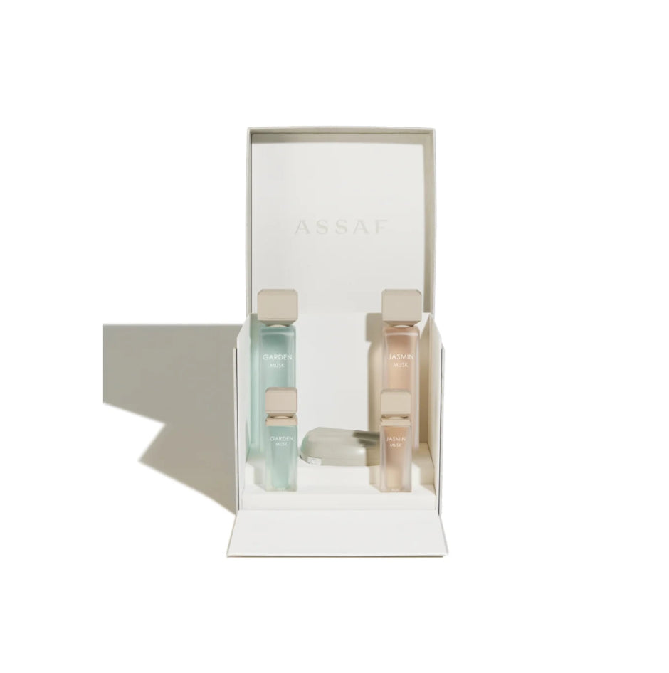 مجموعة مسك عساف 2 ×120 مل +2 ×25 مل + بودر50جرام - MUSK ASSAF COLLECTION